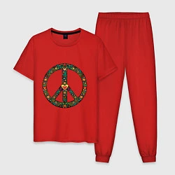 Пижама хлопковая мужская Pacific symbol, цвет: красный