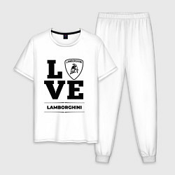 Пижама хлопковая мужская Lamborghini Love Classic, цвет: белый