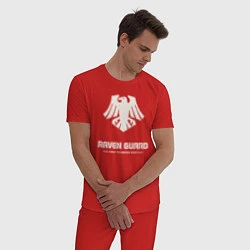 Пижама хлопковая мужская Гвардия ворона лого винтаж, цвет: красный — фото 2