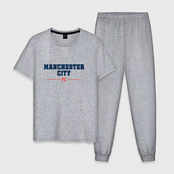 Пижама хлопковая мужская Manchester City FC Classic, цвет: меланж