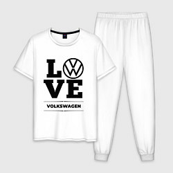 Пижама хлопковая мужская Volkswagen Love Classic, цвет: белый