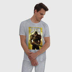 Пижама хлопковая мужская Doom - slyer, цвет: меланж — фото 2