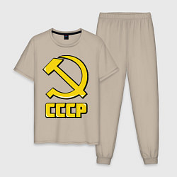 Пижама хлопковая мужская СССР, цвет: миндальный