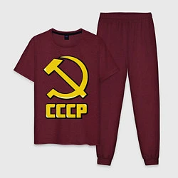 Пижама хлопковая мужская СССР, цвет: меланж-бордовый