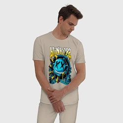 Пижама хлопковая мужская Blink 182 - 20 years, цвет: миндальный — фото 2