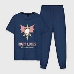 Пижама хлопковая мужская Повелители ночи хаос винтаж лого, цвет: тёмно-синий