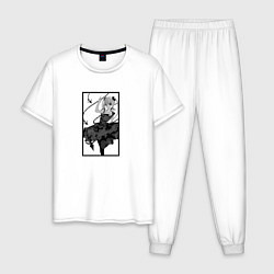 Пижама хлопковая мужская Опасная Сюка - Игра Дарвина, цвет: белый