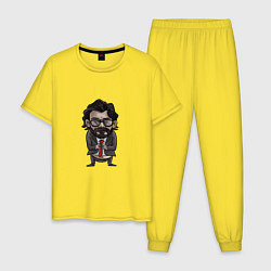 Пижама хлопковая мужская Professor Mind, цвет: желтый