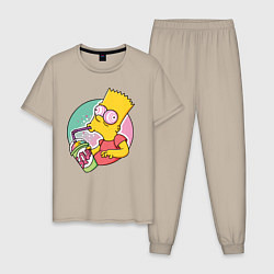 Мужская пижама Барт Симпсон пьёт лимонад