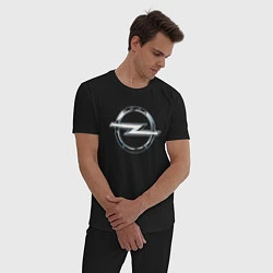Пижама хлопковая мужская Opel classic theme, цвет: черный — фото 2