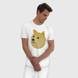 Пижама хлопковая мужская Пухленький Пёс Доге, цвет: белый — фото 2