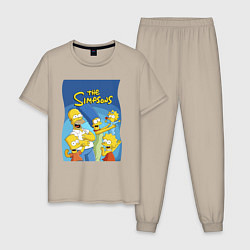 Мужская пижама Семейка Симпсонов - Гомер, Мардж и их отпрыски