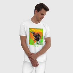 Пижама хлопковая мужская Дэндзи кислотный арт, цвет: белый — фото 2
