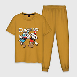 Пижама хлопковая мужская Cuphead - Mugman, цвет: горчичный