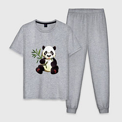 Мужская пижама Панда кушает бамбук