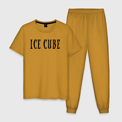 Пижама хлопковая мужская Ice Cube - logo, цвет: горчичный