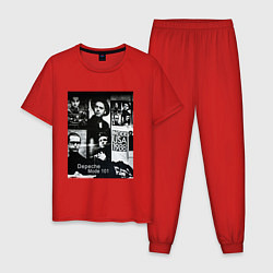 Пижама хлопковая мужская Depeche Mode 101 Vintage 1988, цвет: красный
