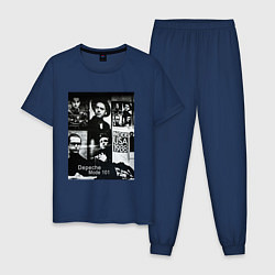 Пижама хлопковая мужская Depeche Mode 101 Vintage 1988, цвет: тёмно-синий
