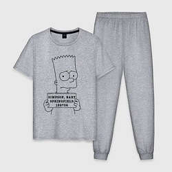 Пижама хлопковая мужская Simpson, Bart, Springfield, 159736, цвет: меланж