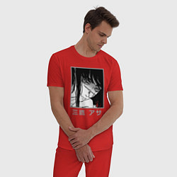 Пижама хлопковая мужская Митака, цвет: красный — фото 2