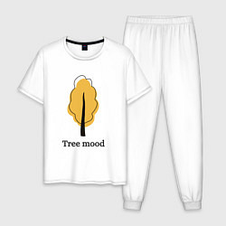 Мужская пижама Осеннее оранжевое дерево - tree mood