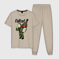 Пижама хлопковая мужская Fallout nuka vodka, цвет: миндальный