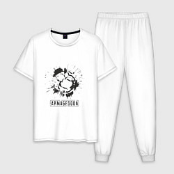 Пижама хлопковая мужская Armageddon, цвет: белый