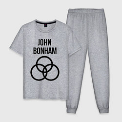 Пижама хлопковая мужская John Bonham - Led Zeppelin - legend, цвет: меланж