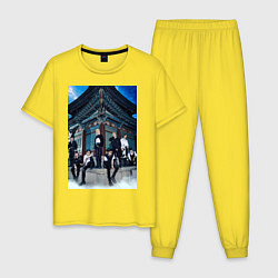 Пижама хлопковая мужская Stray Kids Thunderous, цвет: желтый