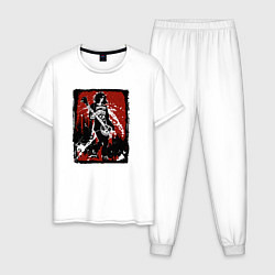 Пижама хлопковая мужская Punk Ramones, цвет: белый