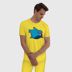 Пижама хлопковая мужская Маленькая акула, цвет: желтый — фото 2