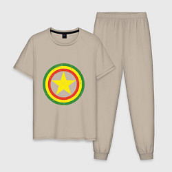 Пижама хлопковая мужская Jamaica Star, цвет: миндальный