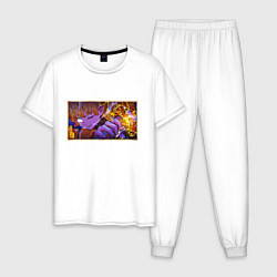 Пижама хлопковая мужская Зеницу бог грома - Клинок, цвет: белый