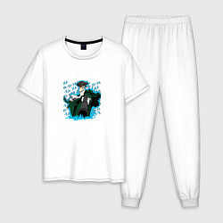 Пижама хлопковая мужская Доктор Ливси в стиле джоджо, цвет: белый