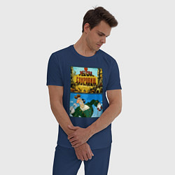 Пижама хлопковая мужская Остров сокровищ - доктор Ливси, цвет: тёмно-синий — фото 2