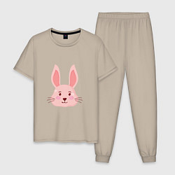 Пижама хлопковая мужская Pink - Rabbit, цвет: миндальный
