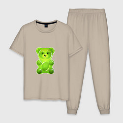 Мужская пижама Желейный медведь зеленый
