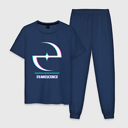 Пижама хлопковая мужская Evanescence glitch rock, цвет: тёмно-синий