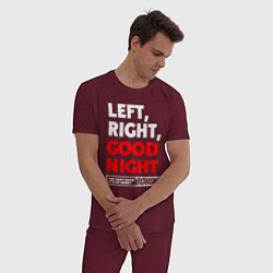 Пижама хлопковая мужская Left righte good night, цвет: меланж-бордовый — фото 2