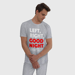 Пижама хлопковая мужская Left righte good night, цвет: меланж — фото 2