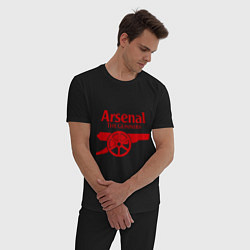 Пижама хлопковая мужская Arsenal: The gunners, цвет: черный — фото 2