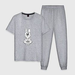 Пижама хлопковая мужская Bunny - Girl, цвет: меланж