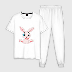 Пижама хлопковая мужская Baby - Rabbit, цвет: белый