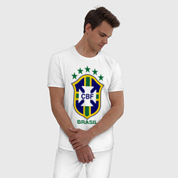 Пижама хлопковая мужская Brasil CBF, цвет: белый — фото 2