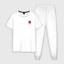 Пижама хлопковая мужская Лого Самурай из Киберпанка 2077, цвет: белый