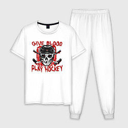 Мужская пижама Дай крови - Играй в Хоккей