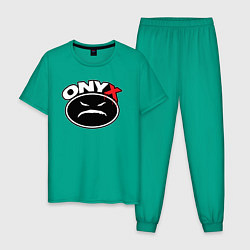 Пижама хлопковая мужская Onyx - black logo, цвет: зеленый