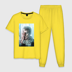 Пижама хлопковая мужская Dexter New Blood art, цвет: желтый