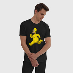 Пижама хлопковая мужская Симпсон Голышом, цвет: черный — фото 2