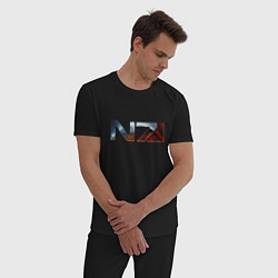 Пижама хлопковая мужская Mass Effect N7 -Shooter, цвет: черный — фото 2